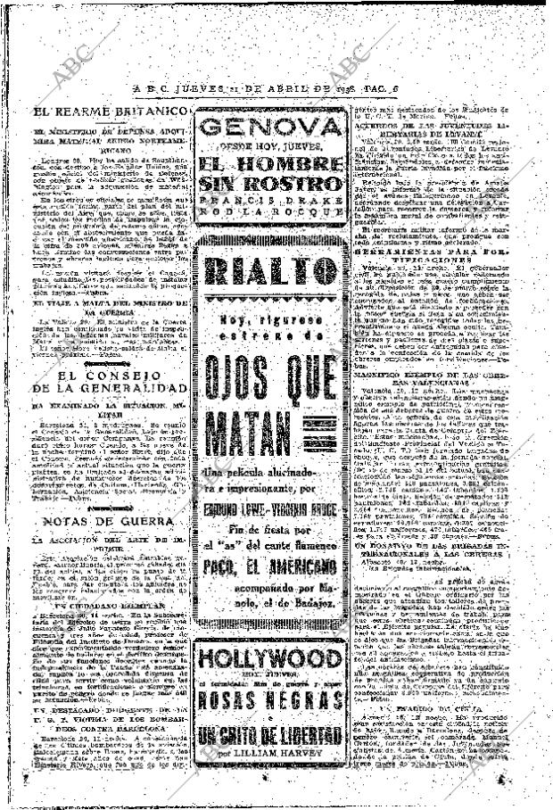 ABC MADRID 21-04-1938 página 6