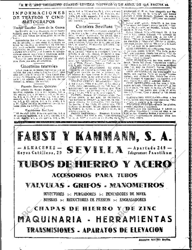 ABC SEVILLA 24-04-1938 página 20