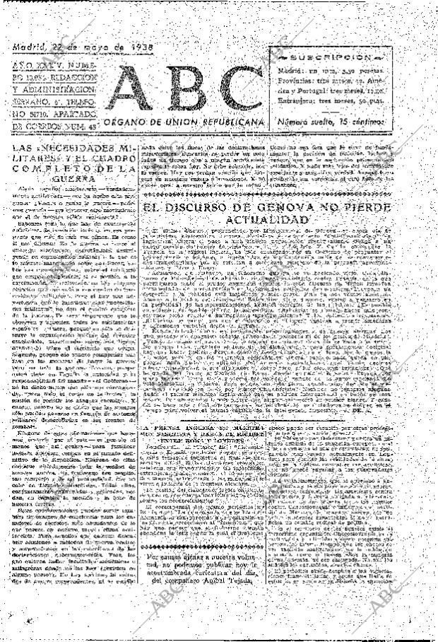 ABC MADRID 22-05-1938 página 2