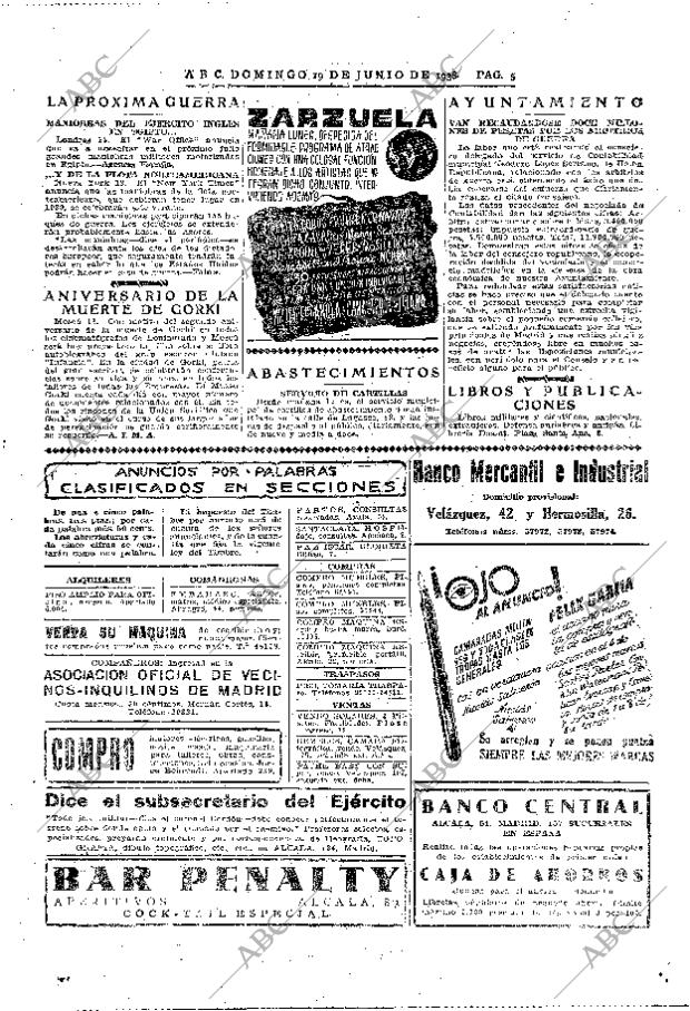 ABC MADRID 19-06-1938 página 5