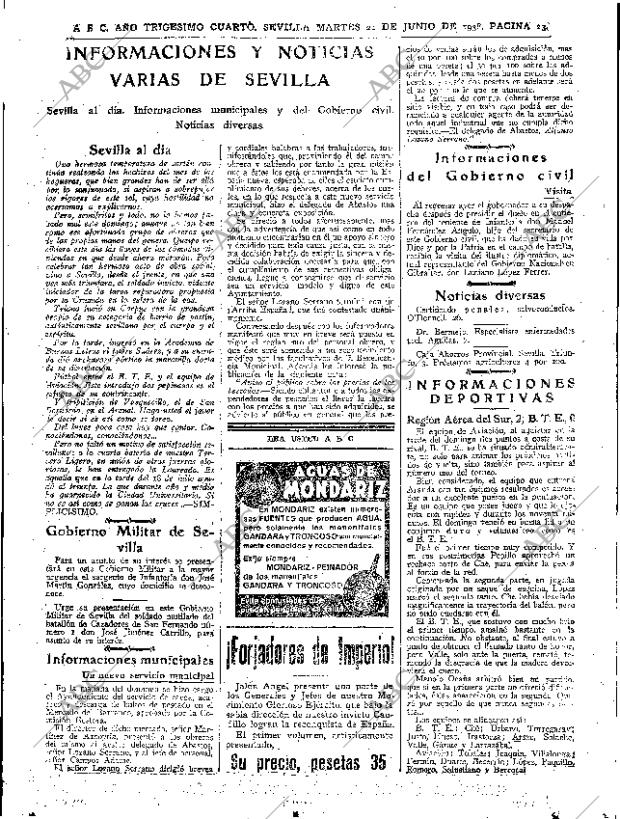 ABC SEVILLA 21-06-1938 página 23
