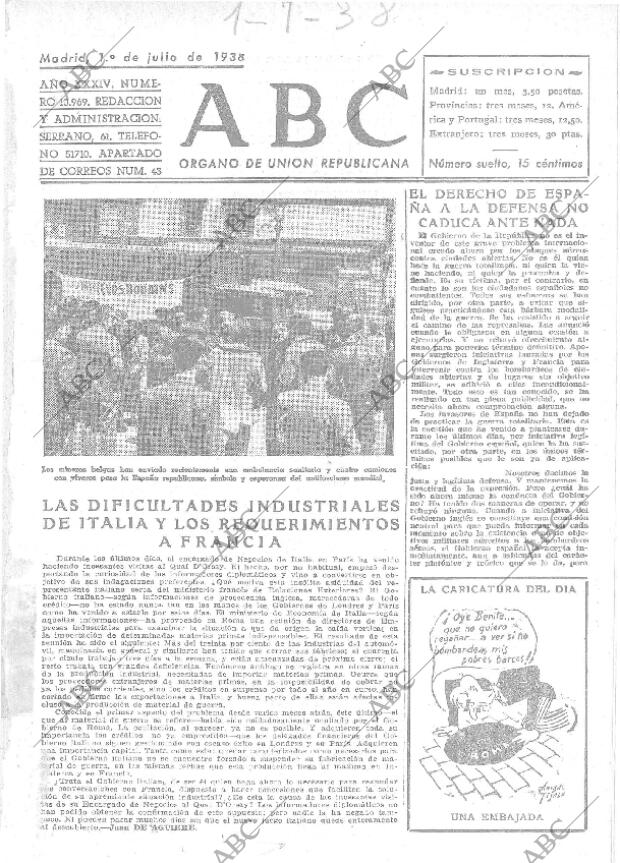 ABC MADRID 01-07-1938 página 1