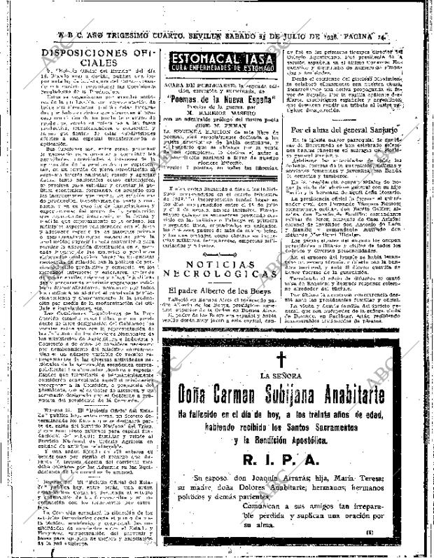 ABC SEVILLA 23-07-1938 página 14