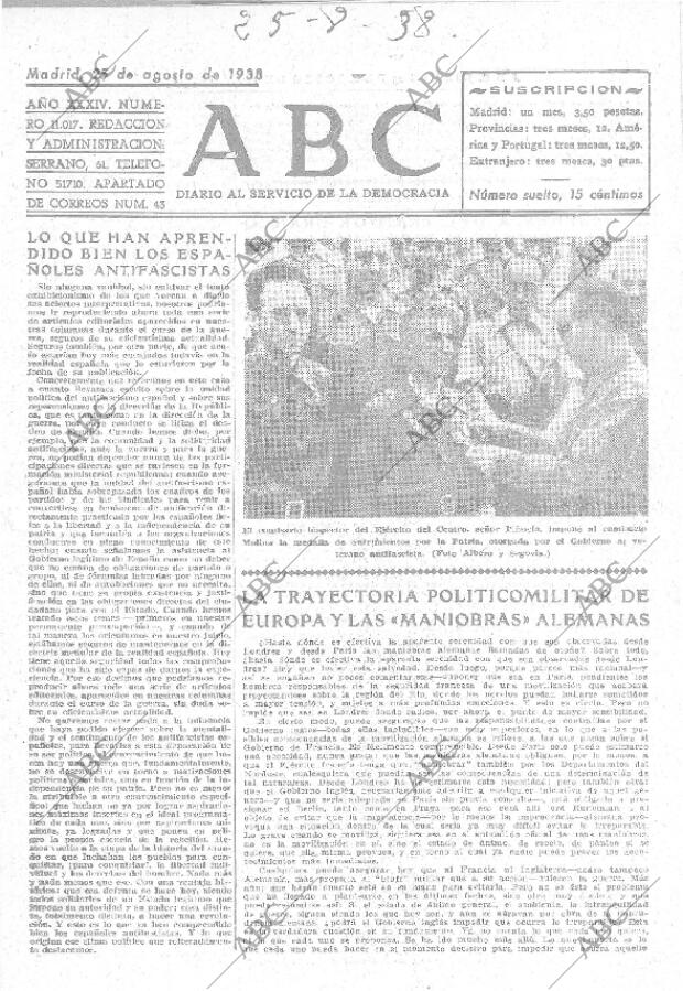 ABC MADRID 25-08-1938 página 1