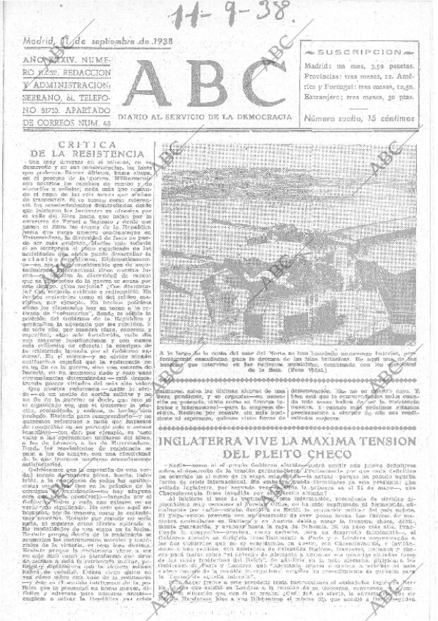 ABC MADRID 11-09-1938 página 1