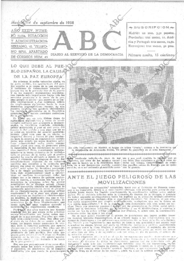 ABC MADRID 14-09-1938 página 1