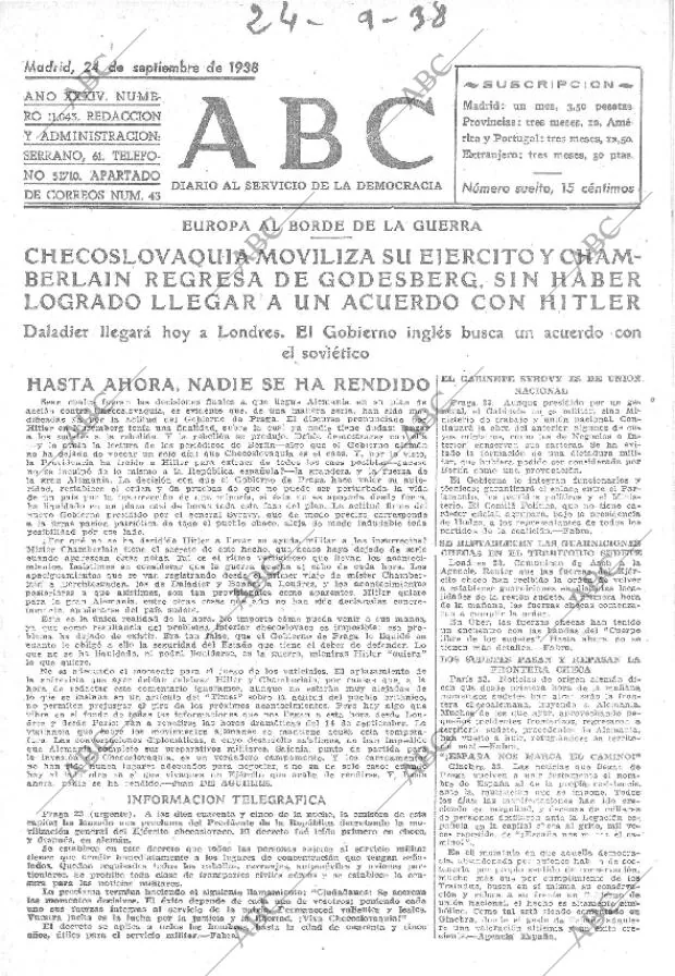 ABC MADRID 24-09-1938 página 1