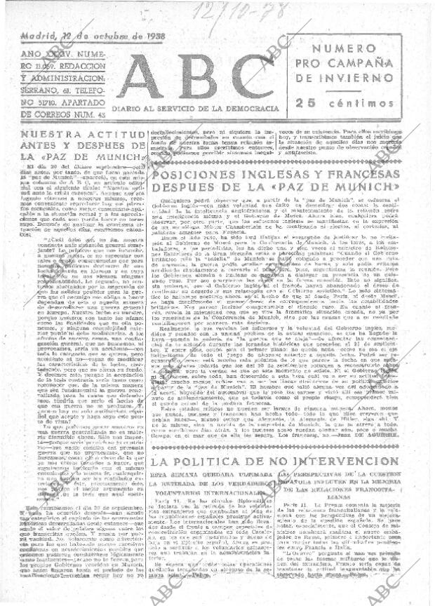 ABC MADRID 12-10-1938 página 1