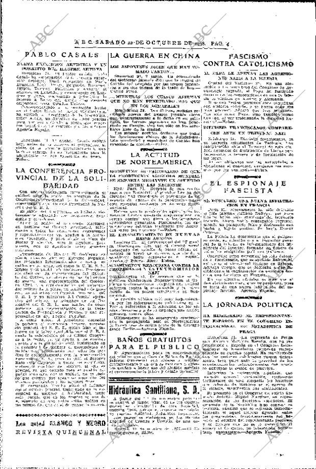 ABC MADRID 22-10-1938 página 4