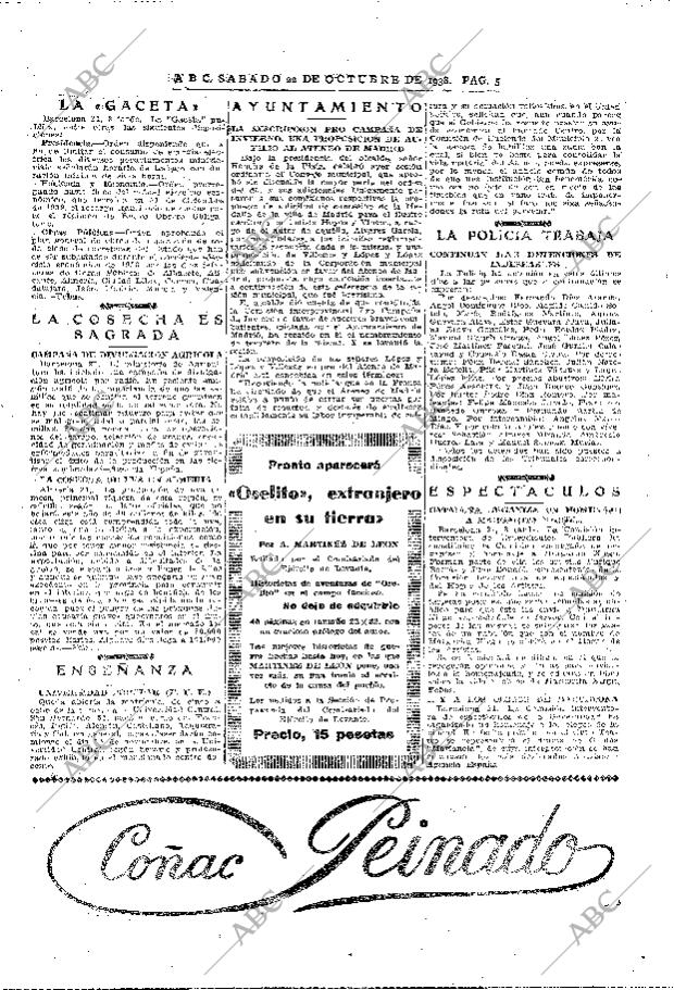 ABC MADRID 22-10-1938 página 5