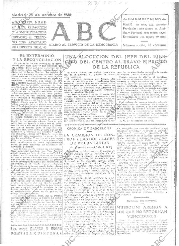 ABC MADRID 28-10-1938 página 1