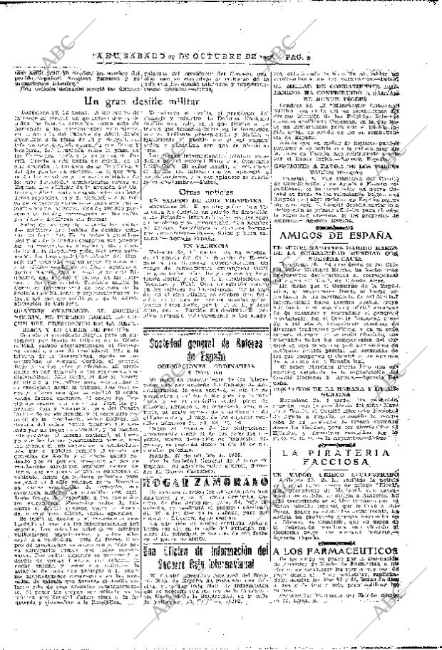 ABC MADRID 29-10-1938 página 2