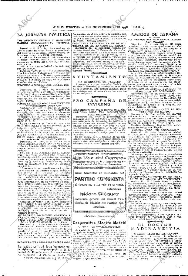 ABC MADRID 22-11-1938 página 4