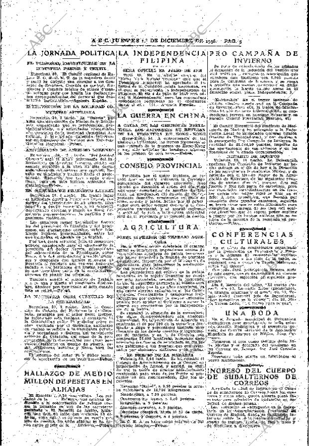 ABC MADRID 01-12-1938 página 5