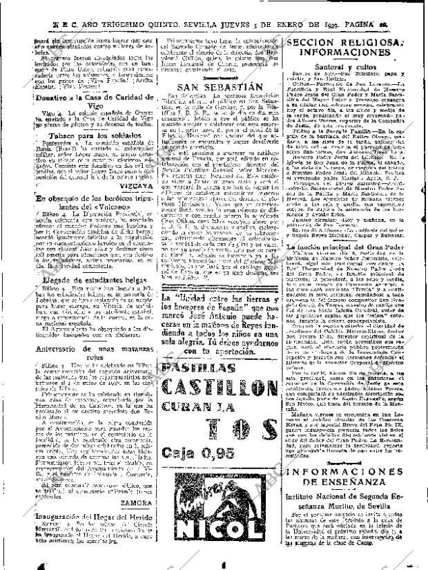 ABC SEVILLA 05-01-1939 página 20