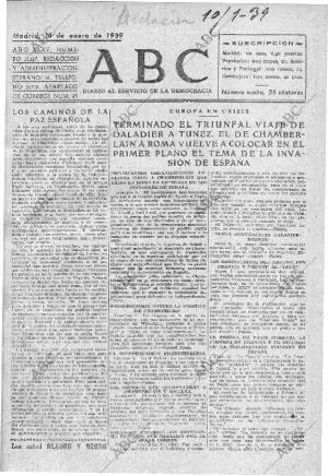 ABC MADRID 10-01-1939 página 1