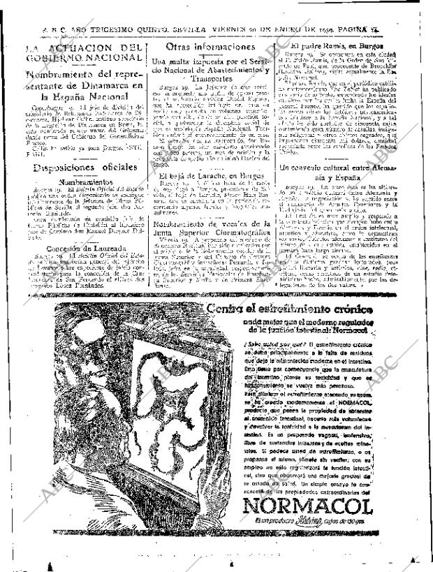 ABC SEVILLA 20-01-1939 página 14