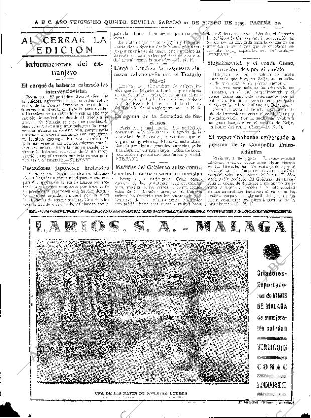 ABC SEVILLA 21-01-1939 página 22