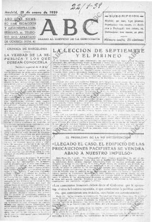 ABC MADRID 22-01-1939 página 1