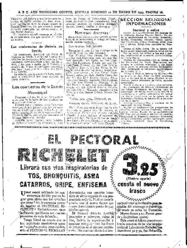 ABC SEVILLA 22-01-1939 página 16