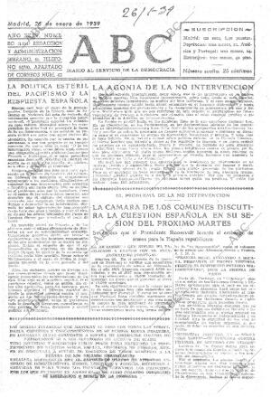 ABC MADRID 26-01-1939 página 1