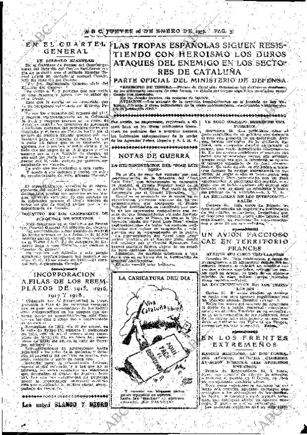 ABC MADRID 26-01-1939 página 3