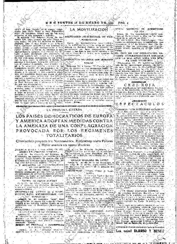 ABC MADRID 26-01-1939 página 4