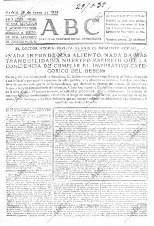 ABC MADRID 29-01-1939 página 1