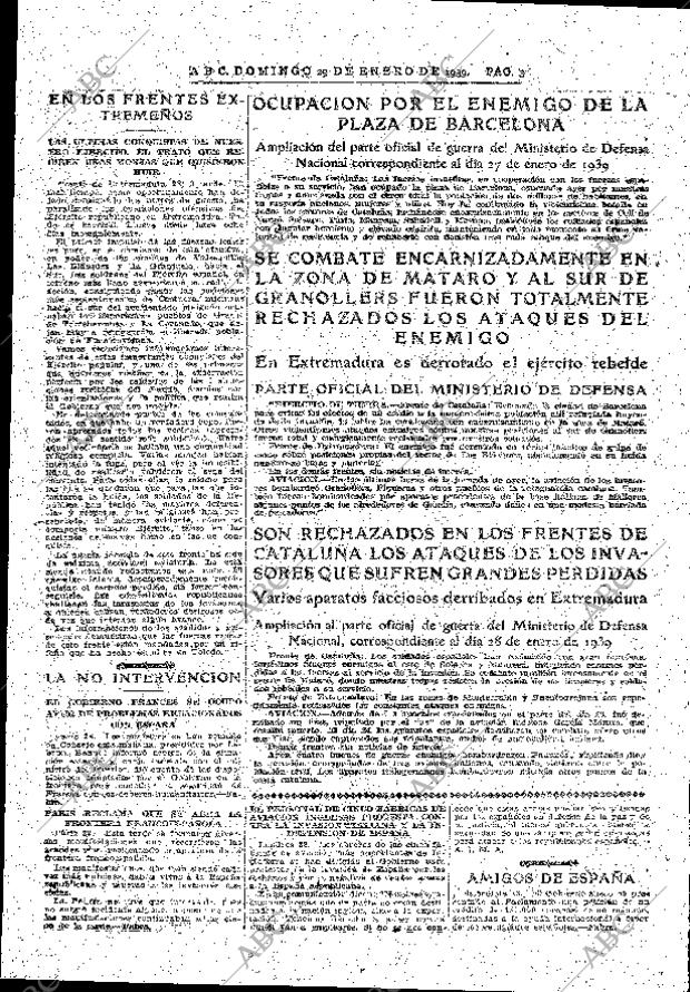 ABC MADRID 29-01-1939 página 3