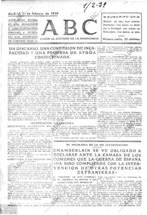 ABC MADRID 01-02-1939 página 1