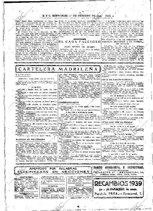 ABC MADRID 01-02-1939 página 4