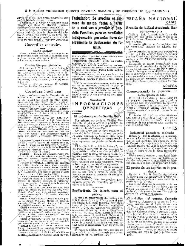ABC SEVILLA 04-02-1939 página 22