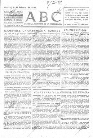 ABC MADRID 09-02-1939 página 1