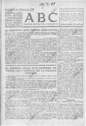 ABC MADRID 10-02-1939 página 1