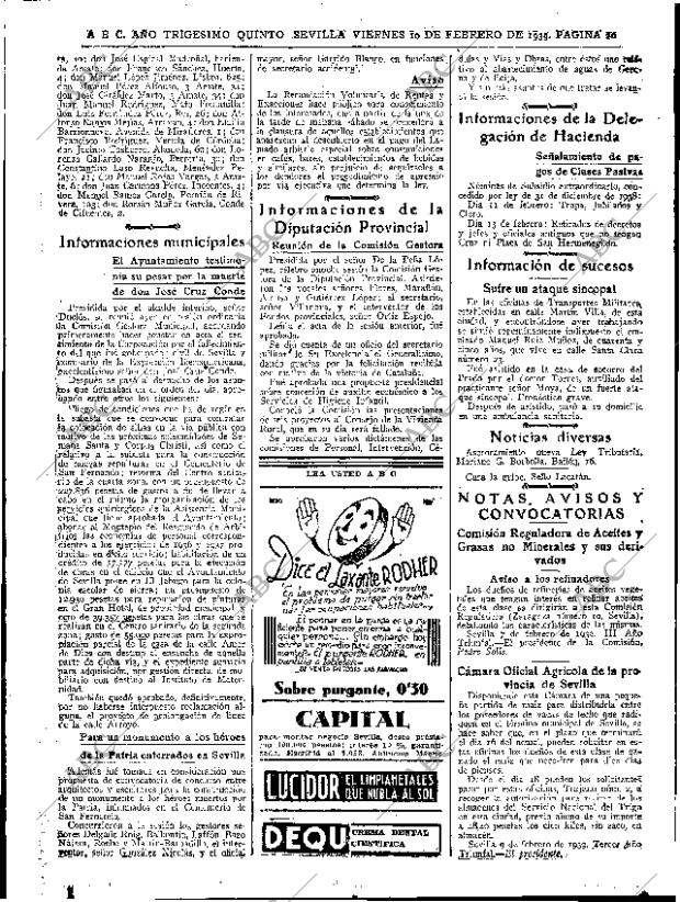 ABC SEVILLA 10-02-1939 página 20