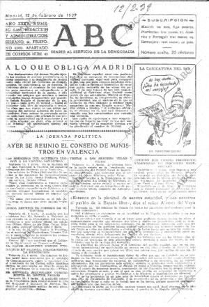 ABC MADRID 12-02-1939 página 1