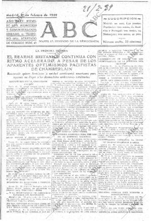 ABC MADRID 21-02-1939 página 1