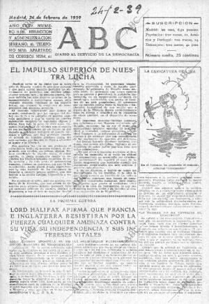 ABC MADRID 24-02-1939 página 1