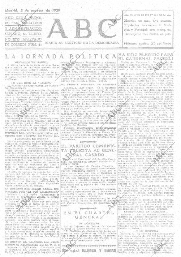 ABC MADRID 03-03-1939 página 1