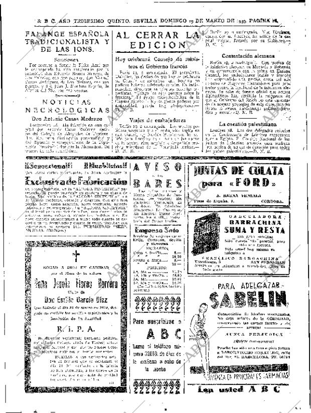 ABC SEVILLA 19-03-1939 página 16