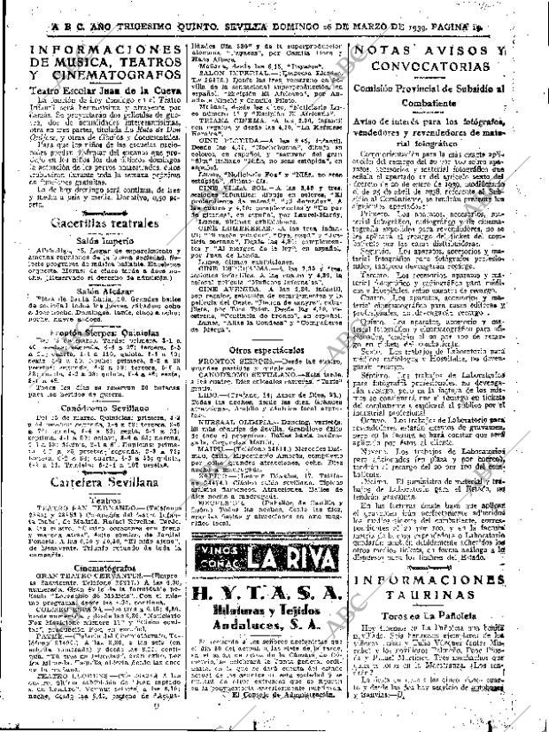 ABC SEVILLA 26-03-1939 página 19
