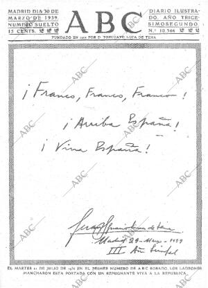 ABC MADRID 30-03-1939 página 1