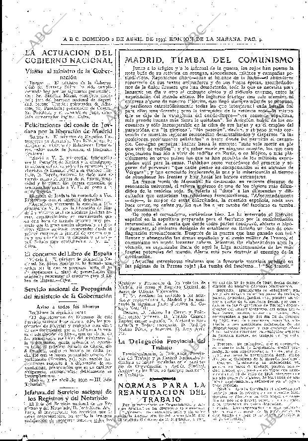 ABC MADRID 02-04-1939 página 9