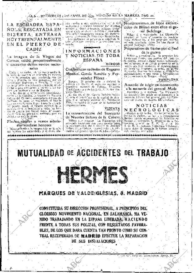 ABC MADRID 05-04-1939 página 20