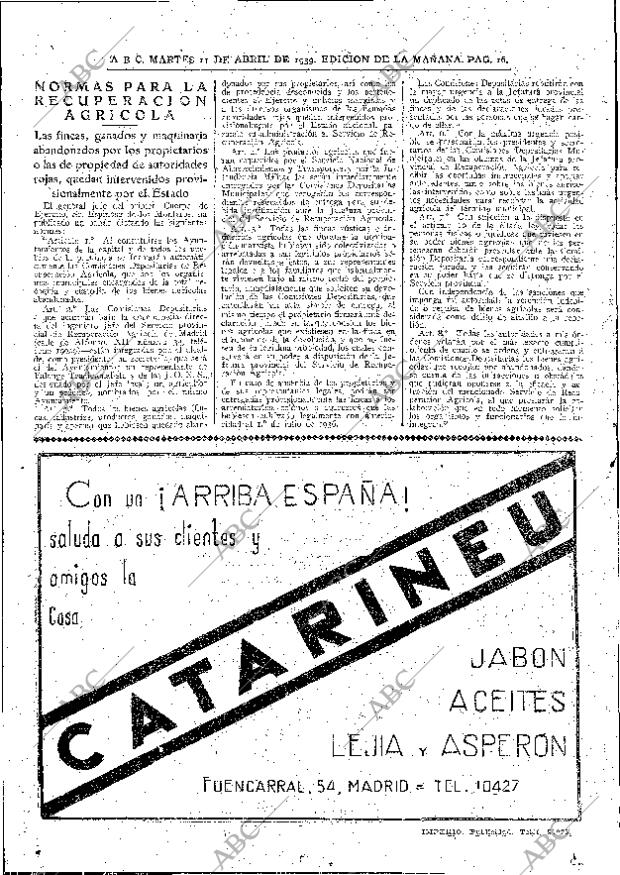 ABC MADRID 11-04-1939 página 16