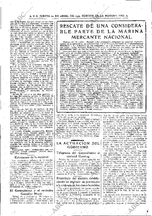 ABC MADRID 20-04-1939 página 7