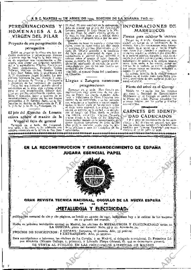 ABC MADRID 25-04-1939 página 12