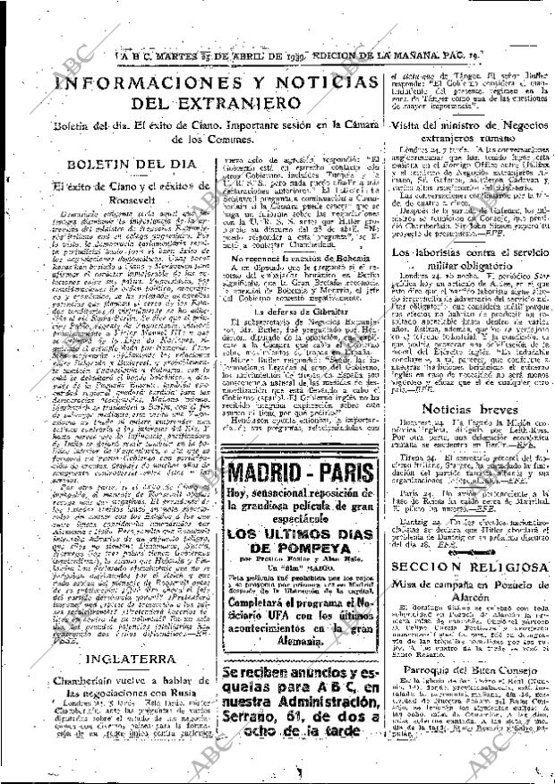 ABC MADRID 25-04-1939 página 19