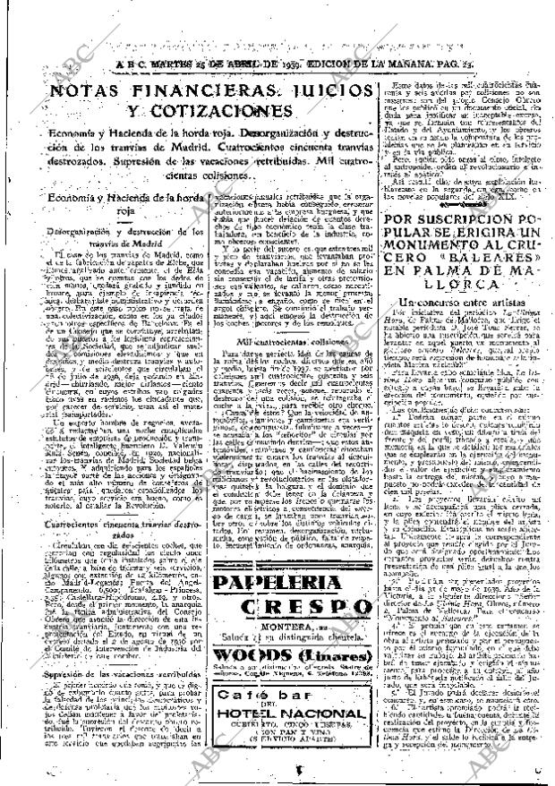 ABC MADRID 25-04-1939 página 23