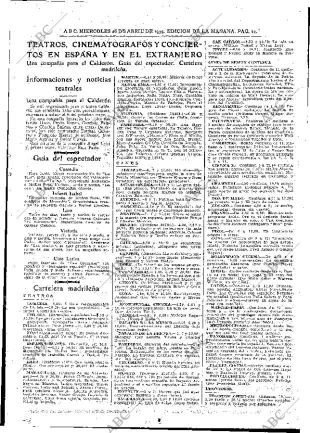 ABC MADRID 26-04-1939 página 21